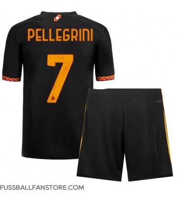 AS Roma Lorenzo Pellegrini #7 Replik 3rd trikot Kinder 2023-24 Kurzarm (+ Kurze Hosen)